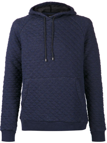 NAVY QUILTED HOODY