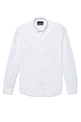 WHITE ROUNDED COLLAR SHIRT