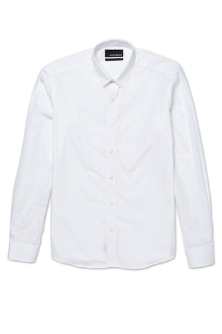 WHITE SHORTPOINT COLLAR SHIRT