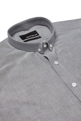 GREY CONTRAST KNIT SLEEVE SHIRT