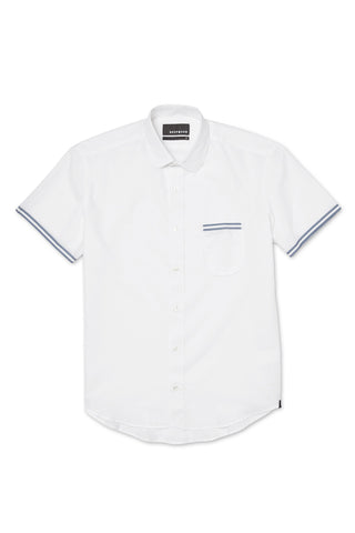 WHITE SHORT SLEEVE SELVEDGE SHIRT