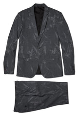 CHARCOAL LEAF PRINT BLAZER | TROUSER