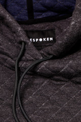 CHARCOAL QUILTED HOODY