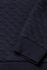 NAVY QUILTED HOODY