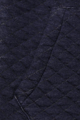 NAVY QUILTED HOODY