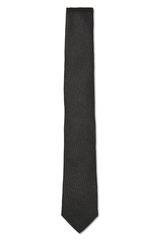 BLACK SKINNY SILK TIE