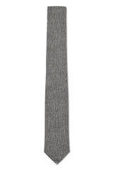 GREY SKINNY SELVEDGE TIE