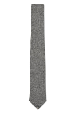 GREY SKINNY SELVEDGE TIE