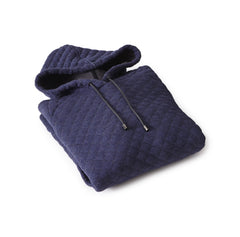 NAVY QUILTED HOODY